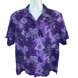 Tommy Bahama Purple Shirt Men’s Size Large Island Style Casual Resortwear